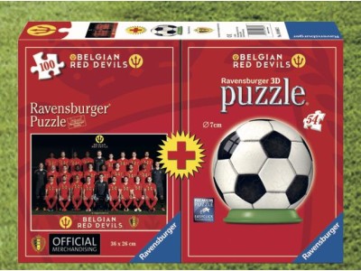 BELGIAN RED DEVILS 2018 - Bi-Pack Puzzle 100p + Puzzle 3D