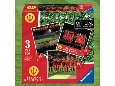 BELGIAN RED DEVILS 2018 - PUZZLE 3 in a Box 25/36/49 Pces
