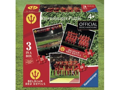 BELGIAN RED DEVILS 2018 - PUZZLE 3 in a Box 25/36/49 Pces