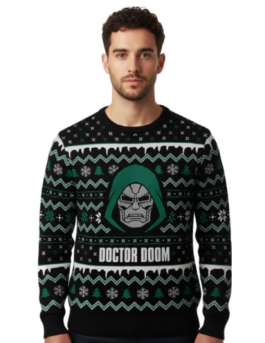 MARVEL - Docteur Doom - Pull de Noël Homme (XXL)