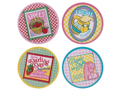 BARBIE - 4 Dessous de Verres Gravés en Métal