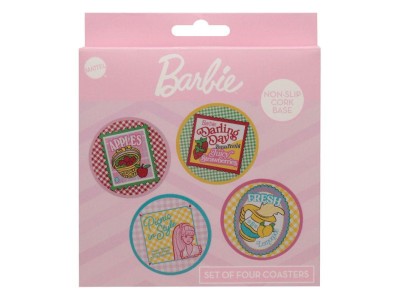 BARBIE - 4 Dessous de Verres Gravés en Métal