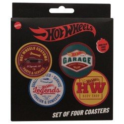 HOT WHEELS - 4 Dessous de Verres Gravés en Métal 2