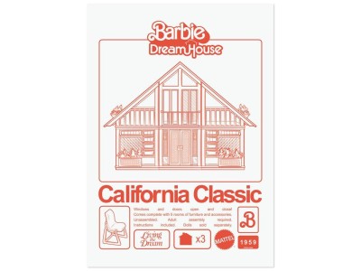BARBIE - California Classic Dreamhouse - Art Print - Edition Limitée