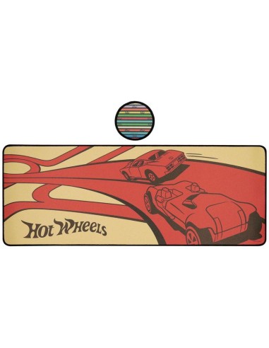HOT WHEELS - Tapis de Bureau XL + 1 Sous-Verre