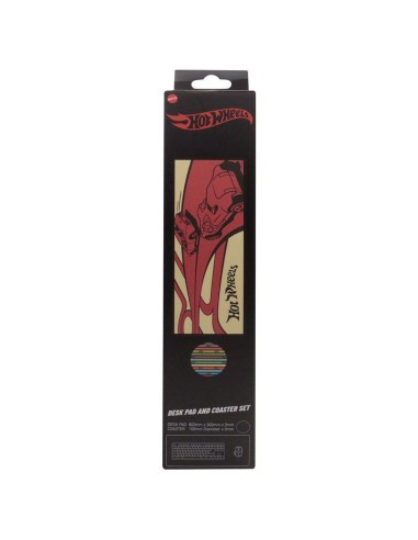 HOT WHEELS - Tapis de Bureau XL + 1 Sous-Verre