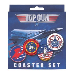 TOP GUN - 4 Dessous de Verres Gravés en Métal 2