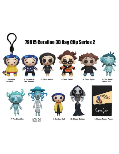 CORALINE - Series 2 - 3D Foam Bag Clip (Display...