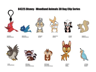 DISNEY - Personnages de la Forêt - 3D Foam Bag Clip (Display 24 Pcs)