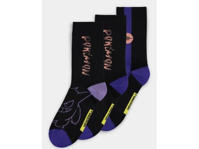 POKEMON - Ectoplasma - Pack de 3 paires de chaussettes (T43-46)