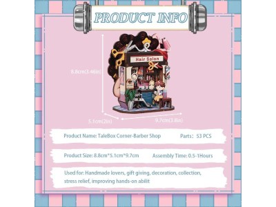 TALEBOX CORNER - Mini House Kit - Salon de coiffure - 53pc