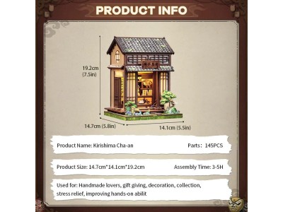 BOOK NOOK KIT - DIY - Kirishima Cha-an - 145pc + Eclairage LED