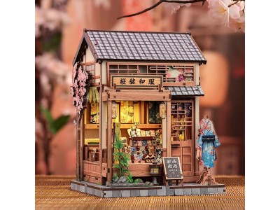 BOOK NOOK KIT - DIY -Boutique de kimonos Sakura- 235pc + Eclairage LED