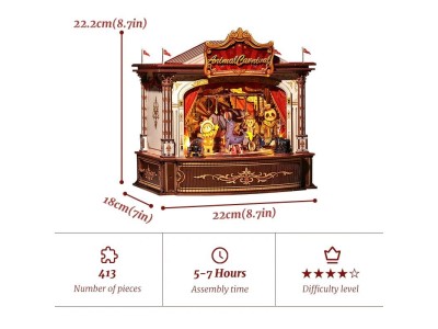 BOOK NOOK KIT - DIY - Carnaval des animaux - 413pc + Eclairage LED