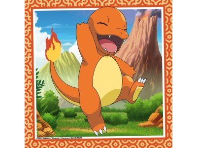POKEMON - Salamèche, Bulbizarre et Carapuce - 3 Puzzle 49P
