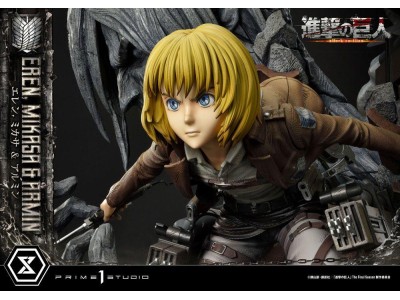 L'ATTAQUE DES TITANS - Eren, Mikasa & Armin - Statuette Ultimate 72cm