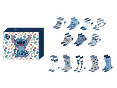 STITCH - Gift Box - 12 Paires de Chaussettes (T 36-41)