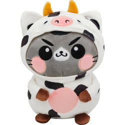 FUNNY CATS - Vache - Peluche 21cm