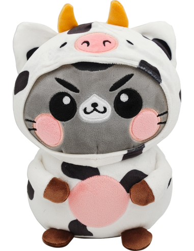 FUNNY CATS - Vache - Peluche 21cm