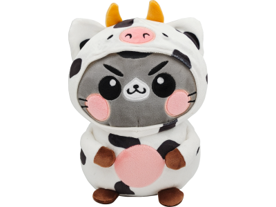 FUNNY CATS - Vache - Peluche 21cm