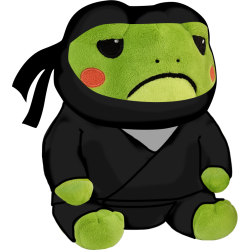 FROWNY FROGS - Ninja - Peluche 25cm