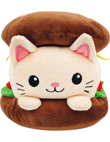 PLUSH WORLD - Chat Pain aux marrons - Peluche 23cm