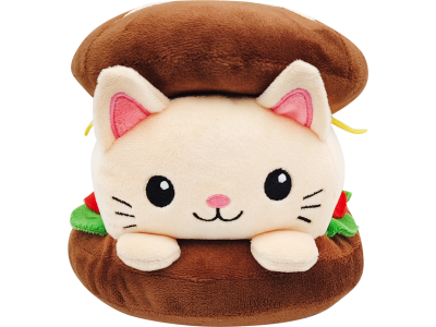 PLUSH WORLD - Chat Pain aux marrons - Peluche 23cm