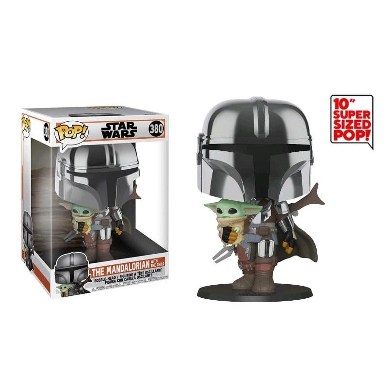 THE MANDALORIAN - POP JUMBO 10" NÂ° 380 - Mandal. w/ The Child