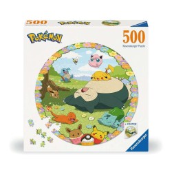 POKEMON - Puzzle Rond 500p - Pokemon en fleurs