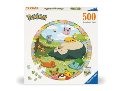 POKEMON - Puzzle Rond 500p - Pokemon en fleurs