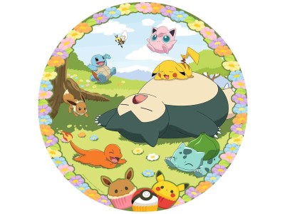 POKEMON - Puzzle Rond 500p - Pokemon en fleurs
