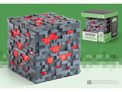 MINECRAFT - Minerai de Redstone Lumineux - Réplique Collector 10cm