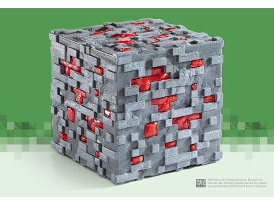 MINECRAFT - Minerai de Redstone Lumineux - Réplique Collector 10cm