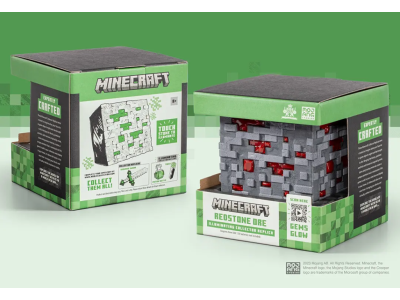 MINECRAFT - Minerai de Redstone Lumineux - Réplique Collector 10cm
