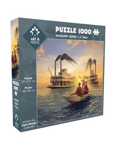 ART&MEEPLE - Puzzle 1000 pièces 57,5x57,5cm Mississippi Queen