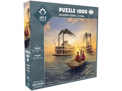 ART&MEEPLE - Puzzle 1000 pièces 57,5x57,5cm Mississippi Queen