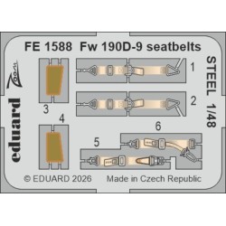 Fw 190D-9 seatbelts STEEL for Miniart
