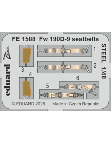 Fw 190D-9 seatbelts STEEL for Miniart