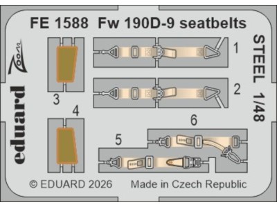 Fw 190D-9 seatbelts STEEL for Miniart