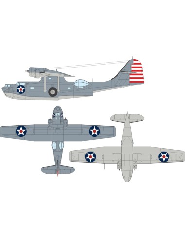 PBY-5A US national insignia (stars w/ red center) for Eduard / Revell