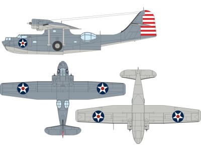 PBY-5A US national insignia (stars w/ red center) for Eduard / Revell