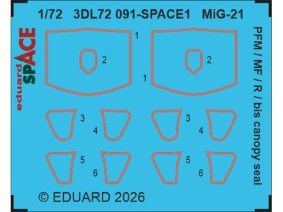 MiG-21 PFM / MF/ R / bis canopy seal SPACE 1/72 for Eduard