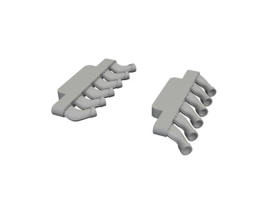 Spitfire Mk.IX exhaust stacks rounded PRINT for Airfix