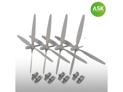 B-29 propeller set of 4 pc. and exhausts for Revell / Monogram