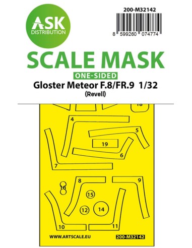 Gloster Meteor F.8/FR9 one-sided fit express mask for Revell