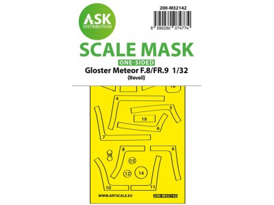 Gloster Meteor F.8/FR9 one-sided fit express mask for Revell