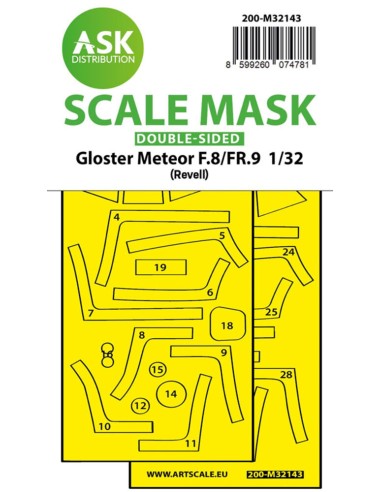 Gloster Meteor F.8/FR9 double-sided fit express mask for Revell