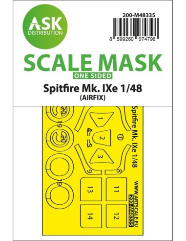 Spitfire Mk.IXe one-sided express fit mask for Airfix