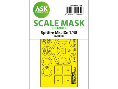 Spitfire Mk.IXe one-sided express fit mask for Airfix