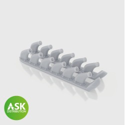 P-51D Mustang - exhausts, 1 pair for Eduard
